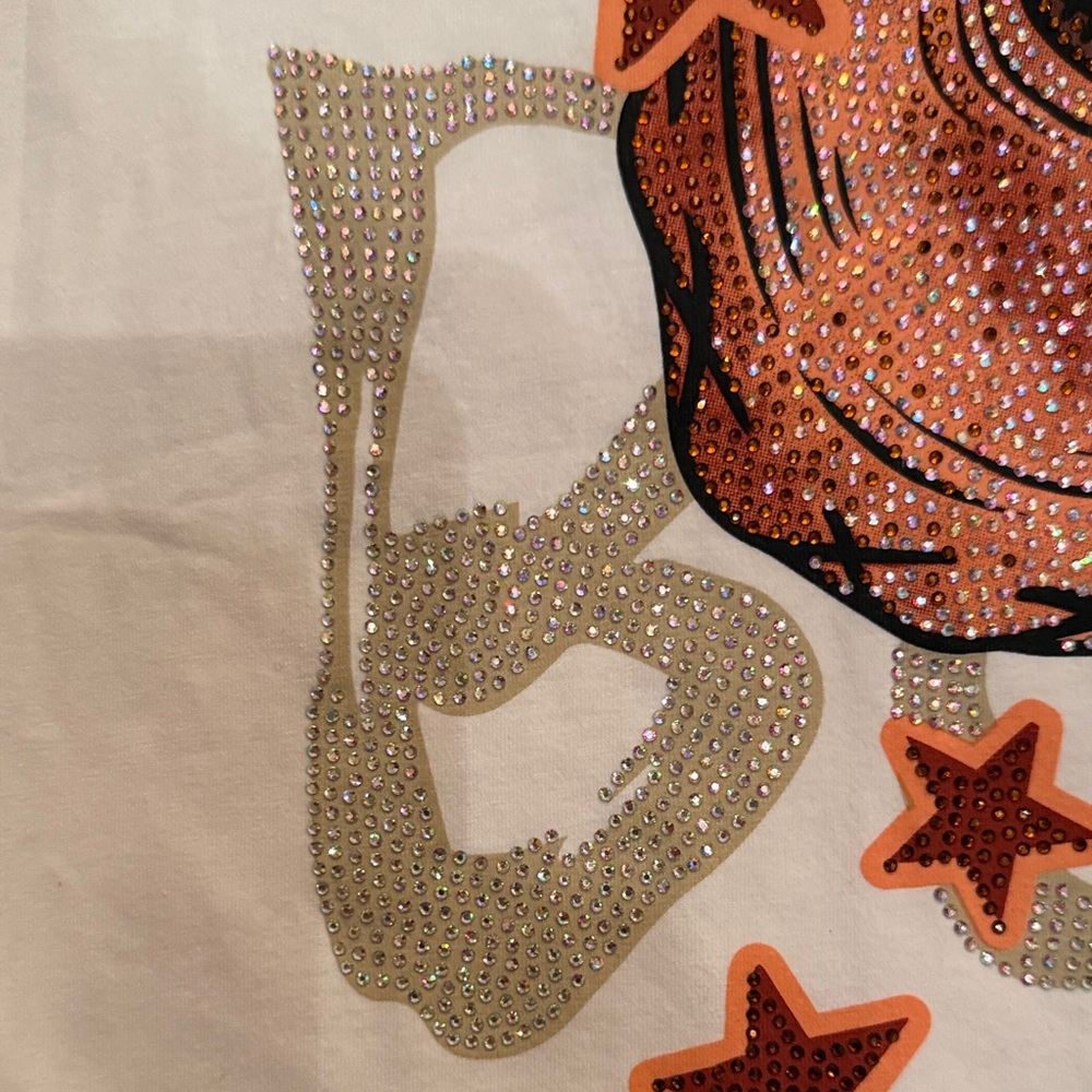 Rhinestone Tee with Brown Cowboy Boots & Hat womens size large XL NWT - Picture 5 of 5